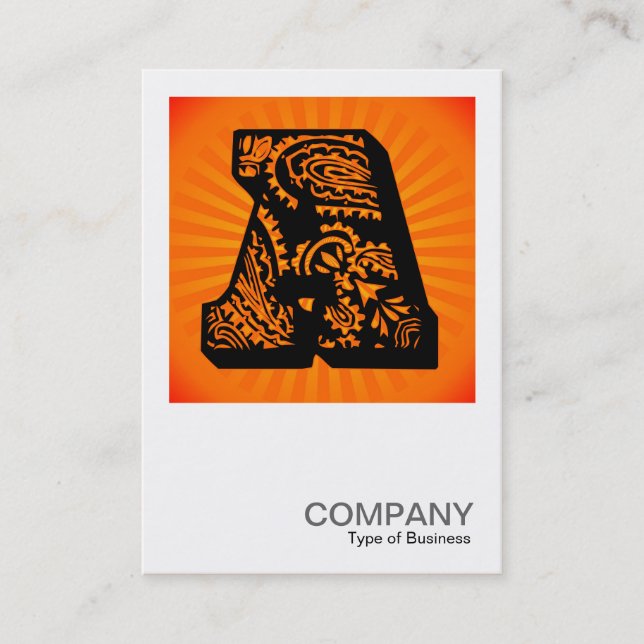 Square Monogram - Paisley Sunburst Visitenkarte (Vorderseite)
