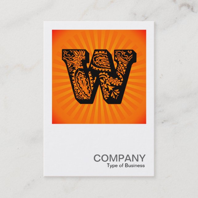 Square Monogram - Paisley Sunburst - W Visitenkarte (Vorderseite)