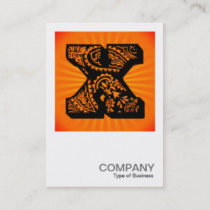 Square Monogram - Paisley Sunburst - X Visitenkarte
