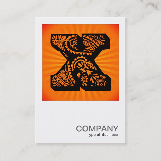 Square Monogram - Paisley Sunburst - X Visitenkarte (Vorderseite)