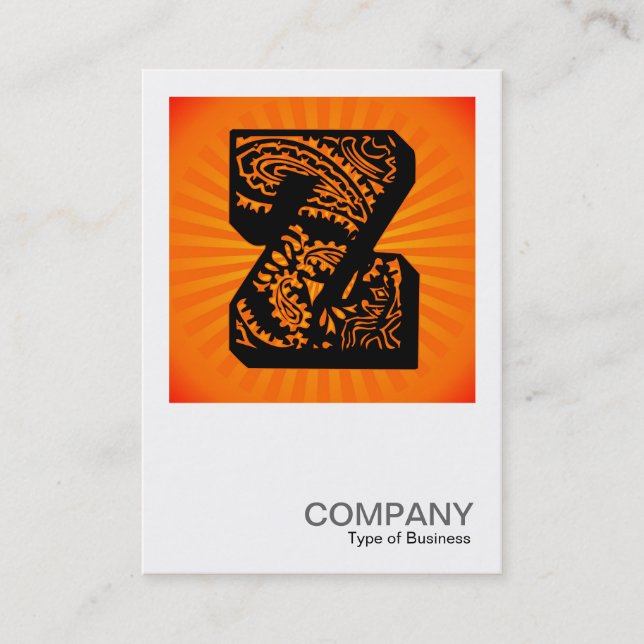 Square Monogram - Paisley Sunburst - Z Visitenkarte (Vorderseite)