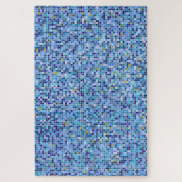 Square Mosaik Blau Töne Fliesenmuster Puzzle