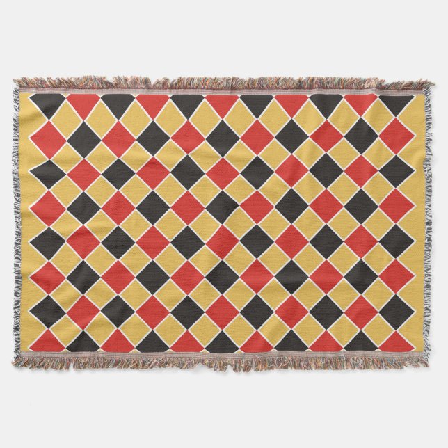 SQUARE-Muster - schwarz, rot, weiß + Ihr Hintergru Decke (Vorderseite)