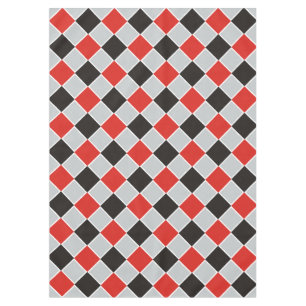 SQUARE-Muster - schwarz rot weiß + Ihrem Hintergru Tischdecke