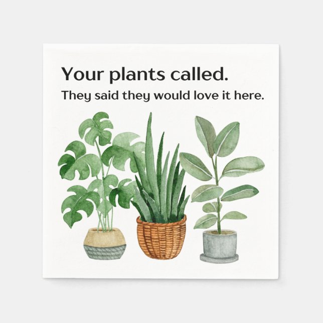 Square Napkins - Open House "House Pflanze" Serviette (Vorderseite)