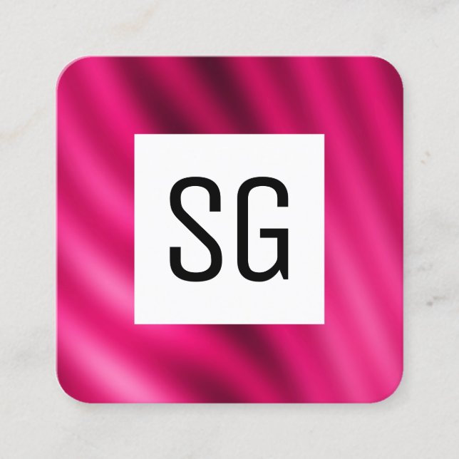 Square Panel - Initialen - Crimson Gradient Quadratische Visitenkarte (Vorderseite)
