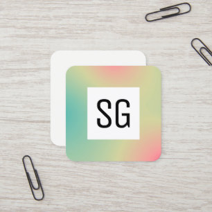 Square Panel - Initialen - Gradient Square B Quadratische Visitenkarte