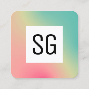 Square Panel - Initialen - Gradient Square B Quadratische Visitenkarte