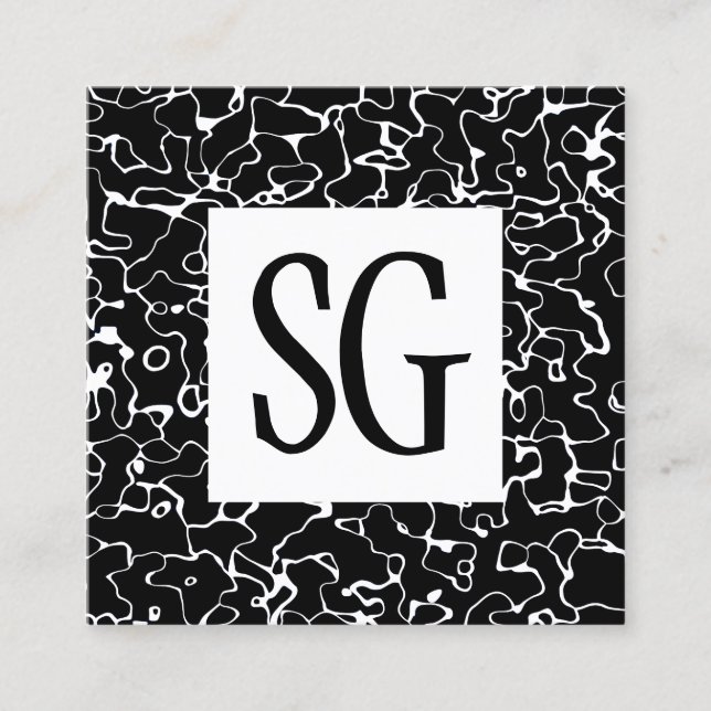 Square Panel - Initials - 080716(9) Quadratische Visitenkarte (Vorderseite)