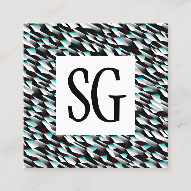 Square Panel - Initials - 190716(06) Quadratische Visitenkarte (Vorderseite)