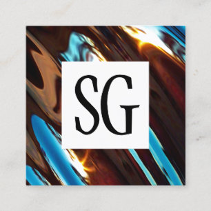 Square Panel - Initials - Abstrakt Metallic Quadratische Visitenkarte