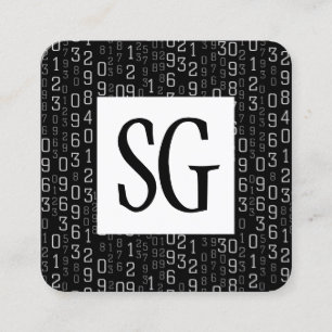 Square Panel - Initials - Kaskadierte Zahlen Quadratische Visitenkarte