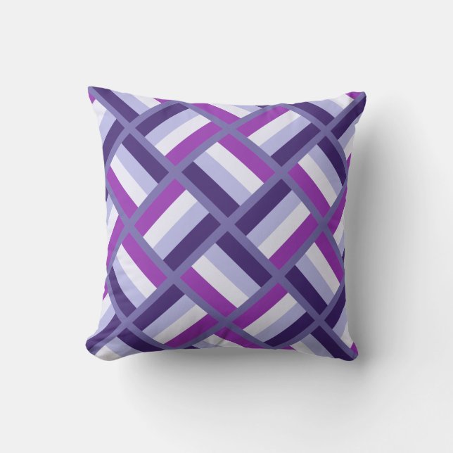 Square Pattern - Blau Lila Kissen (Vorderseite)