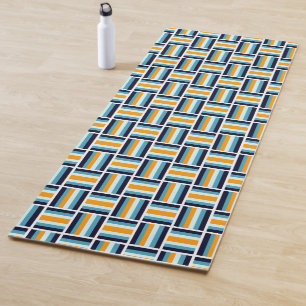 Square Pattern - Gold und Blau Yogamatte