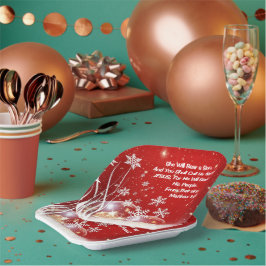 Square Plate 7" Sie wird ein Sohn Party Xmas trage Pappteller