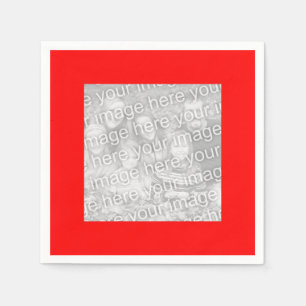 Square Red Border Foto Serviette