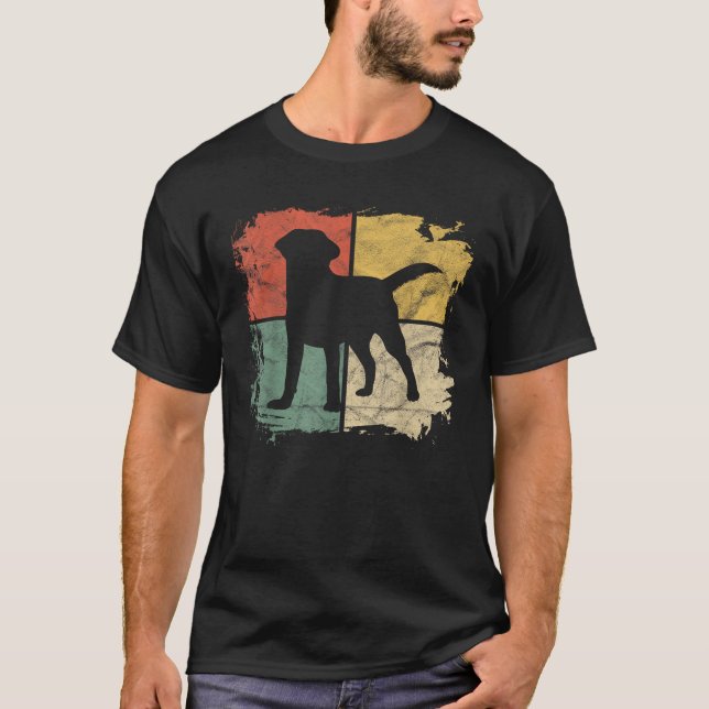 Square Retro Labrador Owner Gift Golden Black Lab  T-Shirt (Vorderseite)