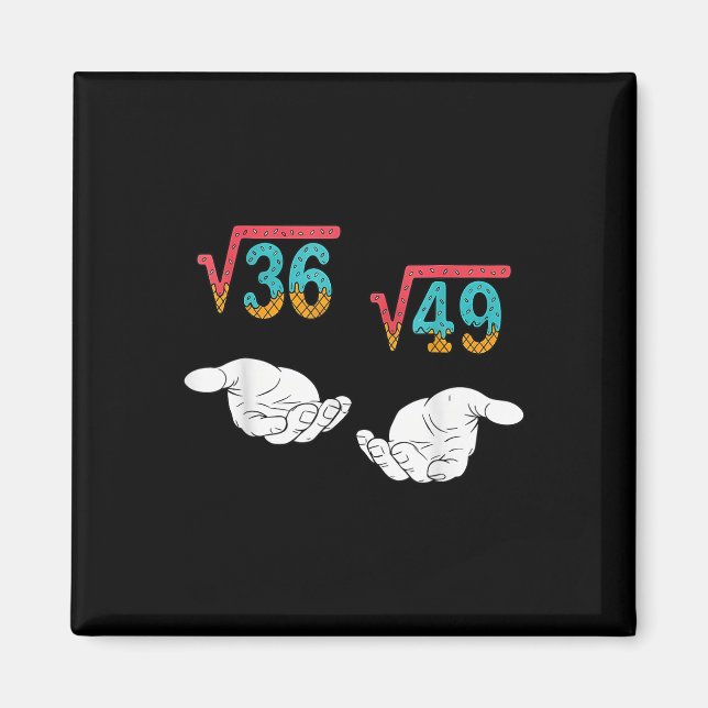 Square Root 36 49 Meme 67 Ice Cream Drip Math Teac Magnet (Vorne)