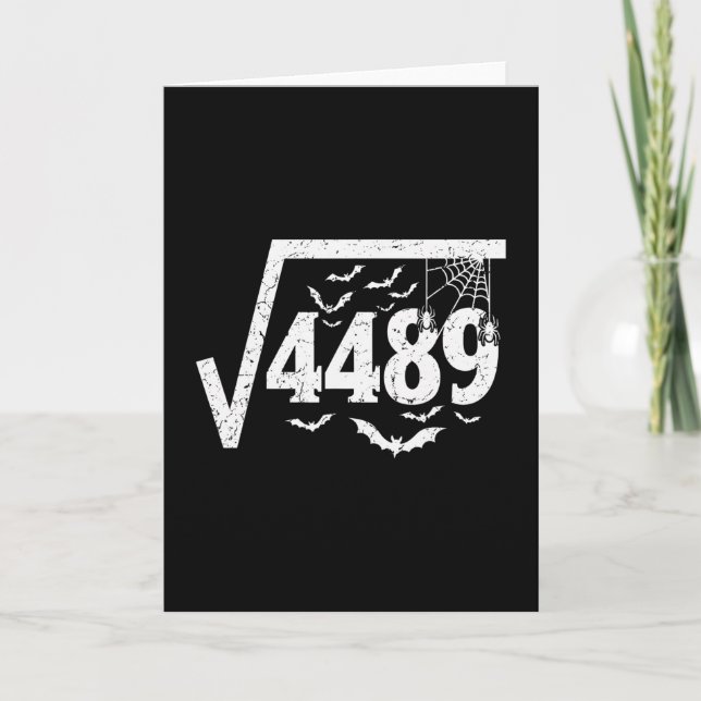 Square Root 4489 Funny Halloween Meme 67 Math Teac Karte (Vorderseite)