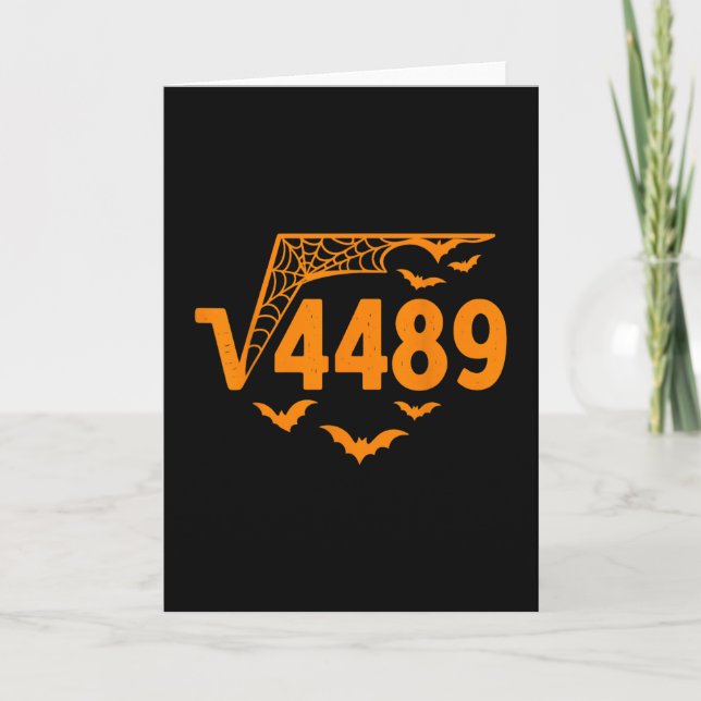 Square Root 4489 Funny Halloween Meme 67 Math Teac Karte (Vorderseite)