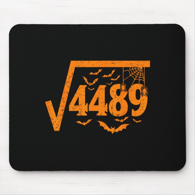 Square Root 4489 Funny Halloween Meme 67 Math Teac Mousepad (Vorne)