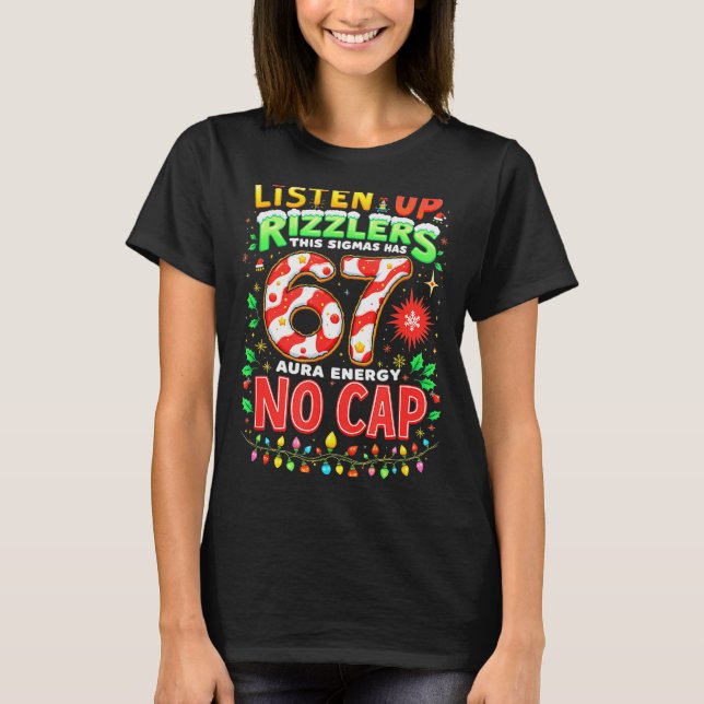 Square Root 4489 Six Seven Christmas Funny 67 Meme T-Shirt (Vorderseite)