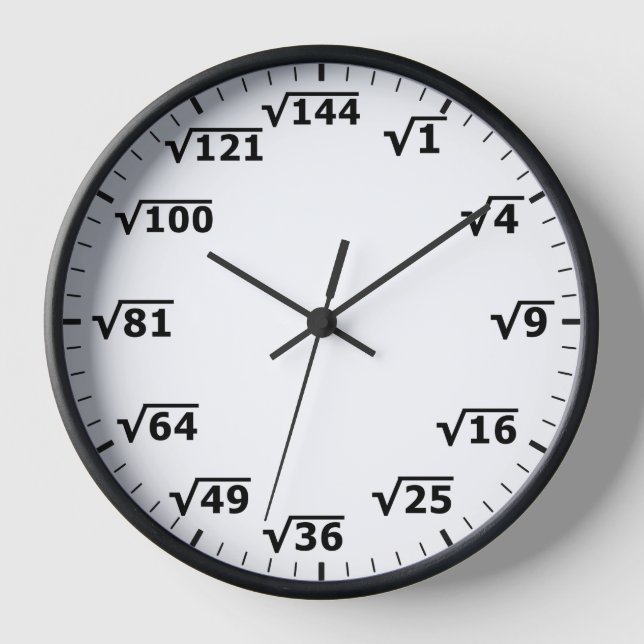 Square Root Clock - Mathematik Mathe Clock Uhr (Vorderseite)