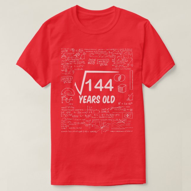 Square Root of 14412 th Birthday 12 Years Old Math T-Shirt (Design vorne)
