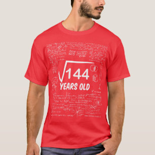 Square Root of 14412 th Birthday 12 Years Old Math T-Shirt