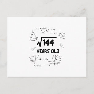 Square Root of 144 12 th Birthday Postkarte