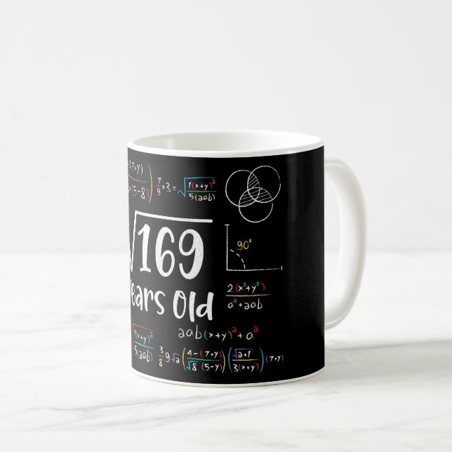 Square Root of 169 13 th Birthday 13 Year Old Gift Kaffeetasse (VorderseiteRechts)