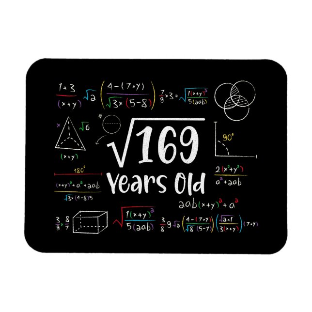 Square Root of 169 13 th Birthday 13 Year Old Gift Magnet (Horizontal)