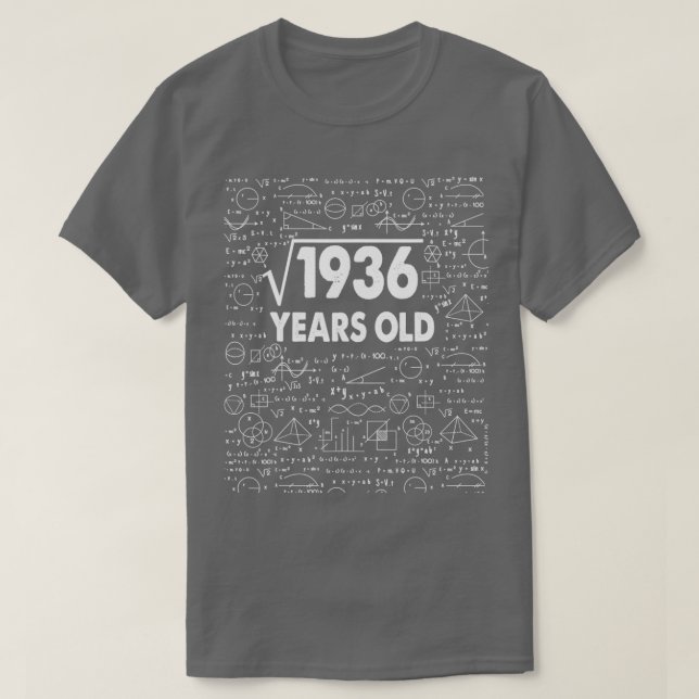 Square Root of 1936 44th Birthday 44 Years Old Mat T-Shirt (Design vorne)