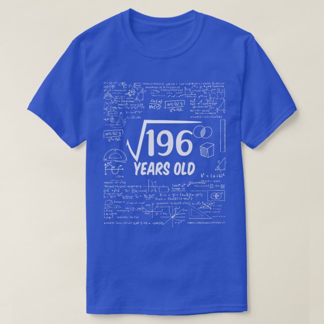 Square Root of 19614 th Birthday 14 Years Old Math T-Shirt (Design vorne)