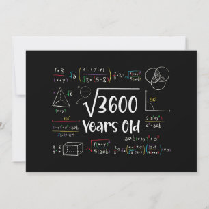 Square Root of 3600 60th Birthday 60 Year Old Gift Einladung