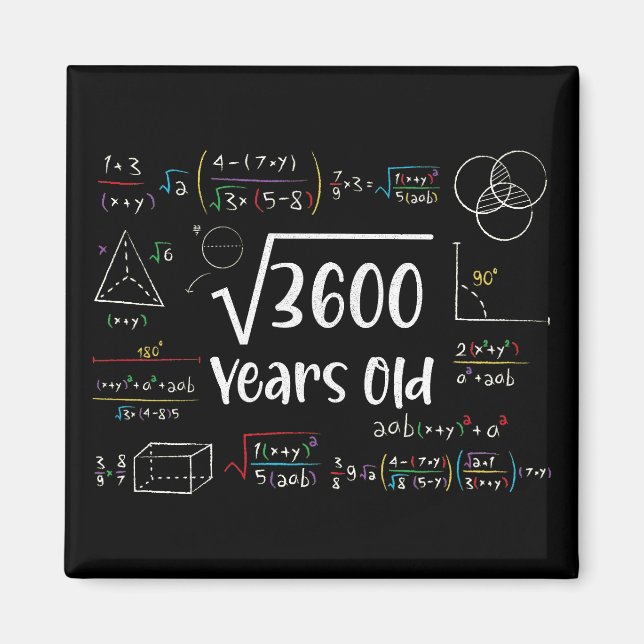 Square Root of 3600 60th Birthday 60 Year Old Gift Magnet (Vorne)