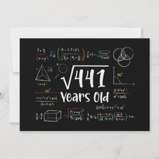 Square Root of 441 21. Geburtstag 21 Jahre Alte Ge Einladung