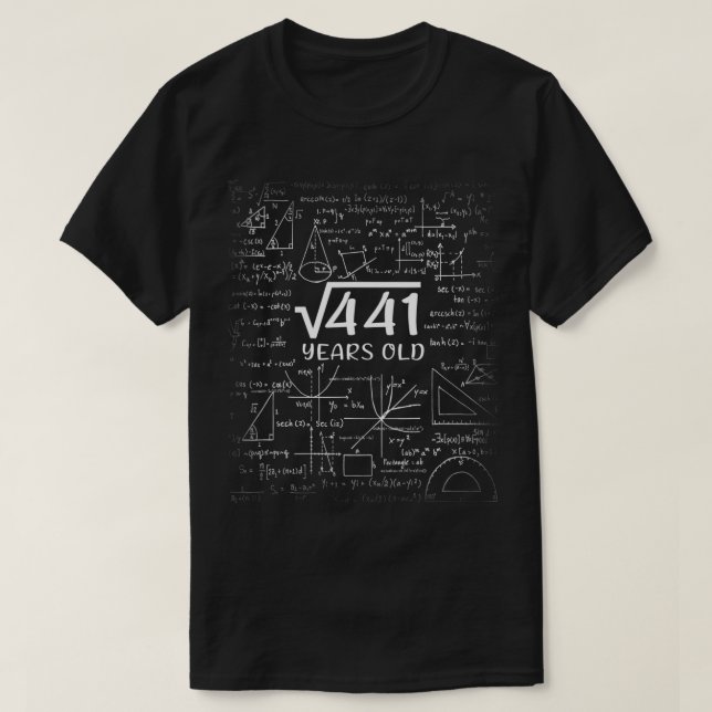 Square Root Of 441 21st Birthday 21 Year Old Math  T-Shirt (Design vorne)