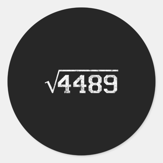 Square Root Of 4489 Slang Math Teacher Six Seven 6 Runder Aufkleber (Vorderseite)