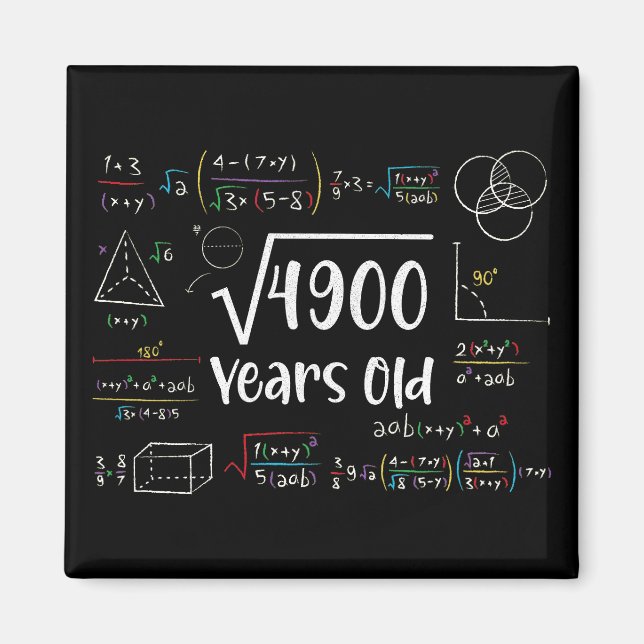 Square Root of 4900 70th Birthday 70 Year Old Gift Magnet (Vorne)