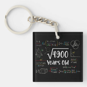 Square Root of 4900 70th Birthday 70 Year Old Gift Schlüsselanhänger