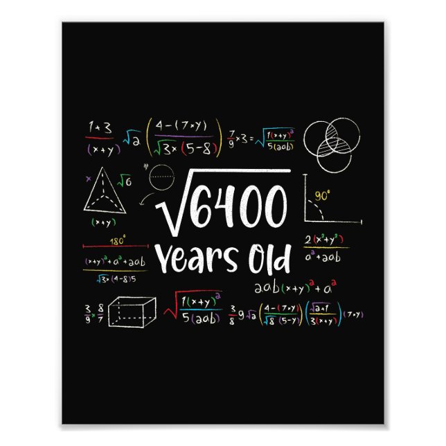 Square Root of 6400 80th Birthday 80 Year Old Gift Fotodruck (Vorne)