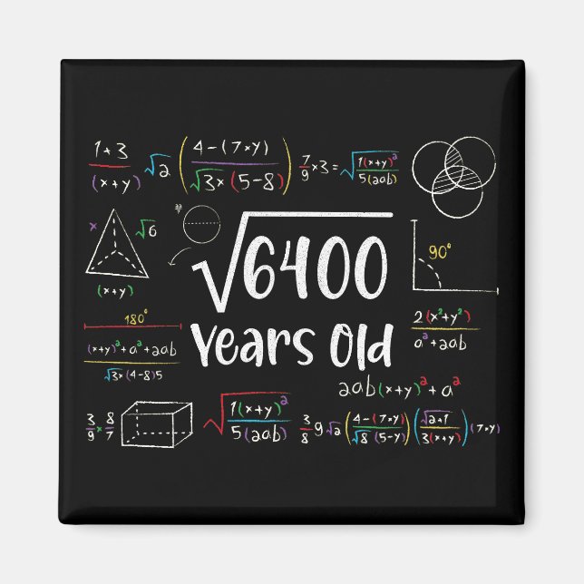 Square Root of 6400 80th Birthday 80 Year Old Gift Magnet (Vorne)