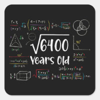Square Root of 6400 80th Birthday 80 Year Old Gift