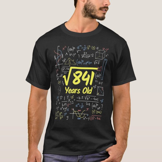Square Root of 841 29 Years Old Birthday 1 T-Shirt (Vorderseite)