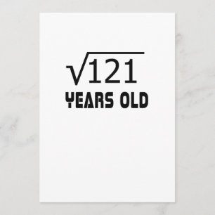 Square Root von 121 11 Jahren alt 11. Geburtstag Karte