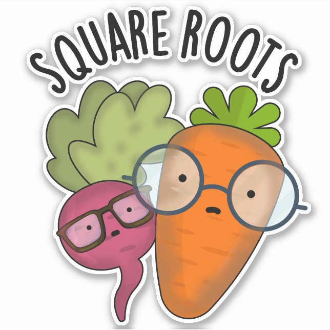 Square Roots Funny Math Pun Aufkleber (Vorderseite)