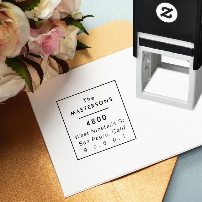 Square Rücksendeadresse Moderne Typografie Permastempel (Von Creator hochgeladen)