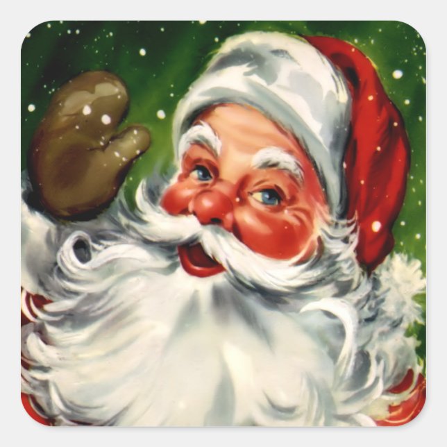 Square Santa Claus Sticker (Vorderseite)