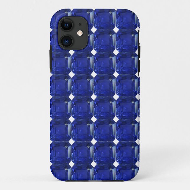 Square Sapphire Gemstone Blue Case-Mate iPhone Hülle (Rückseite)